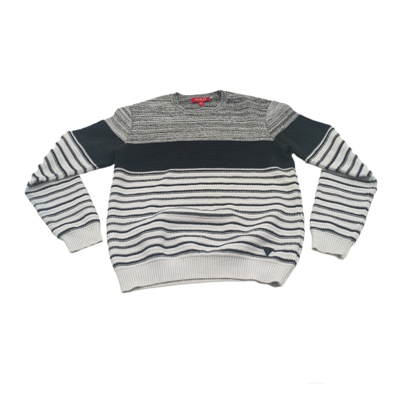 Guess Striped Sweater Black & White - Picture 1 of 5